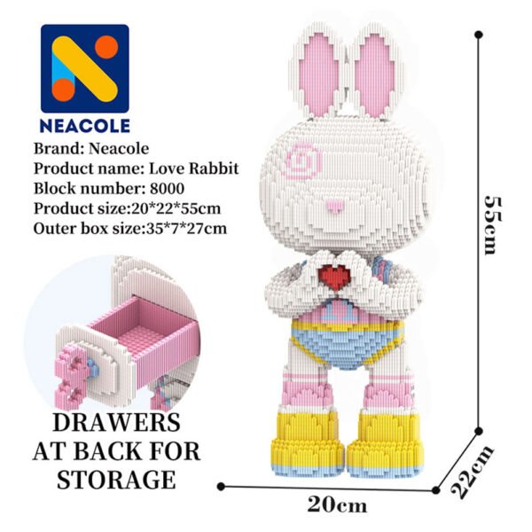 Neacole Half Love Rabbit Building Blocks