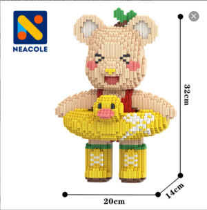 32CM  Swimming bear  Building Block, Neacole building block bear