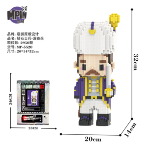 32CM Peace Soldier Bear Building Block, Neacole building block bear